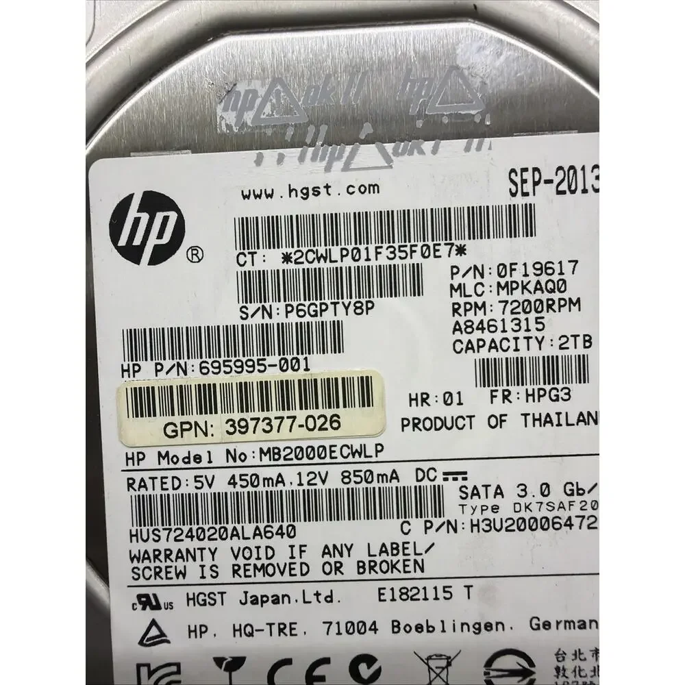 HP MB2000ECWLP 2TB 3.5